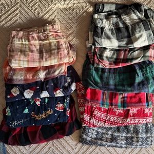 Lot of 11 Women's Flannel Pajama Bottoms